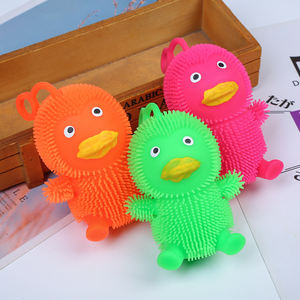 Jouet anti-stress en forme de canard jaune personnalisé avec logo, boule à presser lumineuse LED, jouet en plastique lumineux pour adultes - Product Image 3