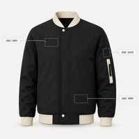 Blouson Bomber Homme Classique MA-1 à Boutons Pression, Col Côtelé, Manches à Poches, Vêtement d'extérieur Streetwear, Vente en Gros, OEM