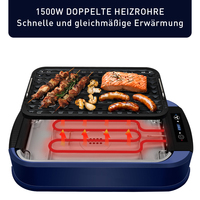 Grill électrique sans fumée à contrôle de température, portable, pour intérieur/extérieur, avec prise US, pour usage domestique et hôtelier