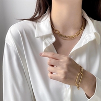 Collier Bowei, design européen et américain, chaîne large, géométrique, métal creux, pour femmes