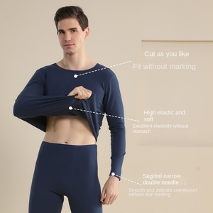Conjunto de ropa interior térmica ajustada de terciopelo de doble cara para <span class=keywords><strong>hombre</strong></span> y mujer de 280G alemán, pantalones de invierno que incluyen mallas para - Product Image 4