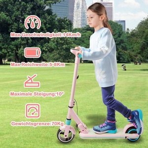 SIMATE S3 Plegable para Adolescentes con Pantalla LED, 14 Km/h, Marco Metálico, Azul/Rosa/Negro, Regalo, Equipo de Protección, StVZO D - Product Image 2