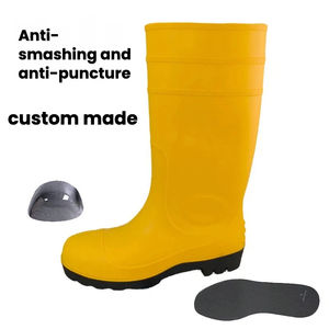 Bottes <span class=keywords><strong>de</strong></span> travail unisexes en caoutchouc, légères, durables, en PVC, anti-chocs, imperméables, antidérapantes, hautes, pour la <span class=keywords><strong>pluie</strong></span>, vente directe d'usine OEM - Product Image 3