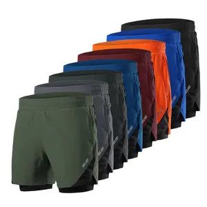 ARSUXEO 8 צבעים ריצת מכנסיים גברים כושר אימון מכנסיים לנשימה ריצה ספורט מכנסיים קצרים עם רוכסן כיס