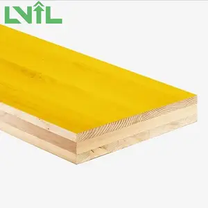 LIVL 27MM 2000X500MM PINO ABETO NÚCLEO MELAMINA GLUE WBP Panel de madera contrachapada de encofrado amarillo de 3 capas para encofrado de hormigón