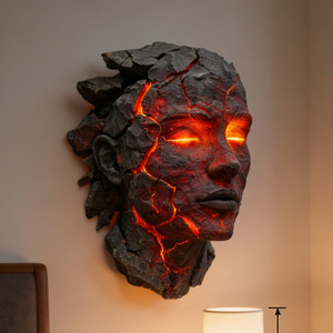 Cracked Soul <b>Wall</b> <b>Light</b> E27 Led <b>Switch</b> Control Face Decorative Lamp For Home Interior Artistic Lighting - Product Image 4