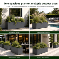 SEEYES Bac à plantes rectangulaire en métal personnalisé, grand pot de fleurs d'extérieur, jardinière commerciale pour aménagement paysager, usine OEM ODM