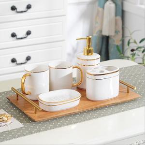 Nórdica mármol cuarto <span class=keywords><strong>de</strong></span> baño <span class=keywords><strong>de</strong></span> cerámica con la bandeja <span class=keywords><strong>de</strong></span> titular <span class=keywords><strong>de</strong></span> <span class=keywords><strong>cepillo</strong></span> <span class=keywords><strong>de</strong></span> dientes <span class=keywords><strong>de</strong></span> dispensador <span class=keywords><strong>de</strong></span> jabón <span class=keywords><strong>de</strong></span> plato <span class=keywords><strong>de</strong></span> jabón hisopo <span class=keywords><strong>de</strong></span> algodón, caja <span class=keywords><strong>de</strong></span> accesorios <span class=keywords><strong>de</strong></span> baño - Product Image 2