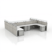 Station de travail de bureau pour 4 personnes, bureau modulaire de type studio, assemblage facile, station de travail en bois, mobilier de bureau, table