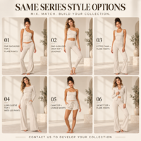 Ensemble de vêtements de sport pour femmes sur mesure, leggings évasés à taille en V et haut à une épaule pour l'entraînement
