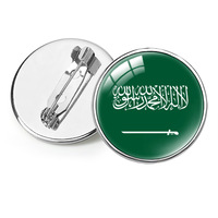 Broche rétro drapeau d'Arabie Saoudite, épinglette, broche pays du monde, cadeau fantaisie, souvenir pour voyageurs et amoureux, cadeau pour les fans de clubs de football