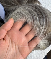 Perruque Junxiu originale en cheveux européens bruts, lisse, brun cendré balayage pour femmes blanches, texture soyeuse, pointes pleines et ligne de cheveux réaliste