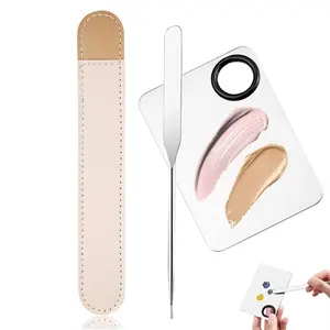Custom Logo Stainless Steel Makeup Foundation Spatula Mixing Stick Eye Shadow Cream Pigments Cosmetic Makeup Tool