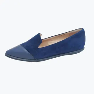 Pointed classic flats soft velvet leather shoes for ladies