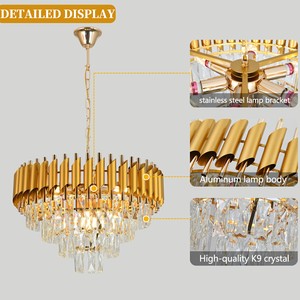 Lámpara de Techo de Cristal Personalizada para Decoración de Restaurantes, Hoteles y Bodas, Lámpara Colgante de Cristal para Sala de Estar - Product Image 3