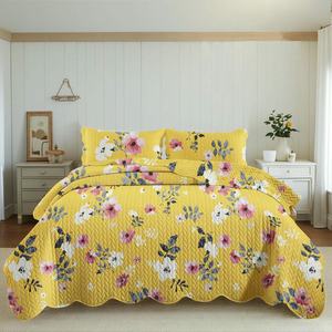 Compra a granel juegos de edredones con estampado floral personalizado con patrones de puntada personalizados precio barato al por mayor fundas de almohada y edredones - Product Image 5