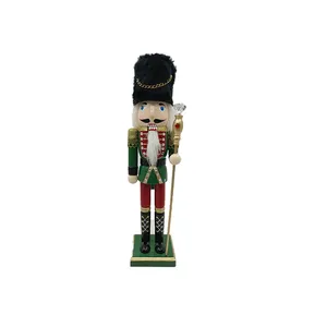 Wholesale Fashion Glitter 30cm Wooden Christmas Craft Nutcracker Soldier For Home Decorations