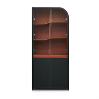 Mobilier d'intérieur design moderne Mobilier commercial fini cuir Armoire à livres en MDF