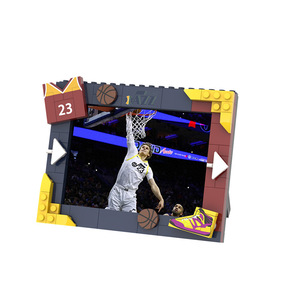 Meilleures ventes : Ensembles de blocs de construction créatifs en matériau ABS, thème <span class=keywords><strong>basket</strong></span>-ball américain professionnel, avec cadre photo - Product Image 1