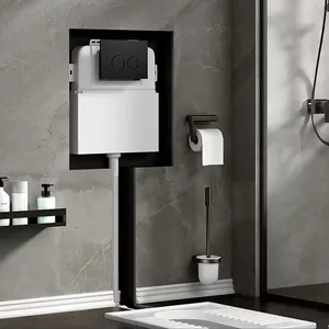 Dinding Hung Wc Toilet tersembunyi tangki penyiraman tangki tekan tombol kontrol Flush plat Fit