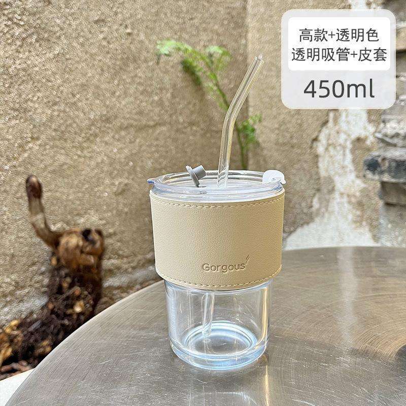 Clear (single cup + lid + straw + cup sleeve)