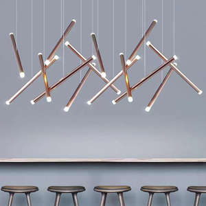 Lampes suspendues nordiques à double extrémité villa hôtel cuisine salle à manger Décoratif or rose Lustre Éclairage - Product Image 1