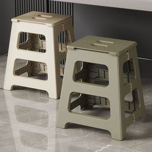 Folding Plastic Stool Square Portable Chair For Home Bathroom Outdoor Use - Product Image 1