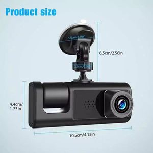 Dashcam HD tầm nhìn ban đêm 1080p phía trước xe bên trong xe phía sau 2 <span class=keywords><strong>inch</strong></span> ba ống kính - Product Image 2