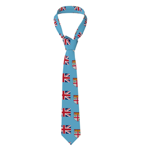 Cravates personnalisées plissées en polyester imprimé avec des motifs de drapeaux de Tonga de haute qualité, cravates bleu clair, cravates drapées personnalisées pour hommes - Product Image 6