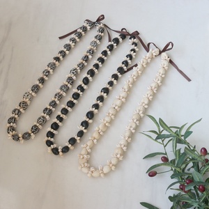 Customized Natural Hawaiian Lei Kuikui <strong>Nut</strong> Cowrie Shell Ring <strong>Necklace</strong> Summer Beach Jewelry Beach Wedding Holidays Jewelry Gift - Product Image 1