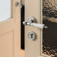 Serrure de porte magnétique de style français moderne BAGB avec poignée en marbre, serrure à levier en alliage de zinc pour chambre à coucher et portes intérieures