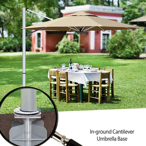 Support de parasol encastrable JH-Mech, design gain de place, métal renforcé robuste, base de parasol encastrable de 26 lb pour patios - Product Image 3