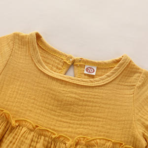 Túnica de manga acampanada para niñas pequeñas, ropa de verano de marca privada, Tops con cordón, bombachos, conjunto de muselina para bebés - Product Image 4