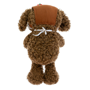 Perro de Peluche Poodle Rizado Kawaii Personalizado con Serie de Sombreros de Temporada OEM y Babero de Encaje con Insignia para Marca Privada de Venta Minorista - Product Image 4