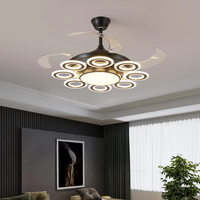 Ventilateur de plafond LED moderne pour salon, style fer forgé de luxe, moteur DC, télécommande, lampe ventilateur à intensité variable