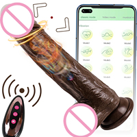 Künstlicher Brauner Flüssig-Silikon-Dildo Realistischer Penis Sexspielzeug für Frauen Lebensechter Ferngesteuerter Stoß-Silikon-Dildo Vibrator