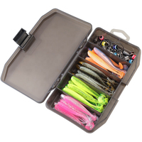 Kit de 76 leurres souples de pêche à queue de pagaie, leurres coulants à tête plombée barbelée, boîte de matériel de pêche