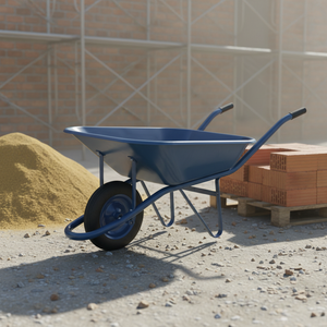 รถเข็น WB6400 ราคาประหยัด รับน้ำหนักได้ 130 กก. ความจุ 65 ลิตร ล้อลม โครงสร้างเหล็กและโลหะ สำหรับงานก่อสร้าง - Product Image 1