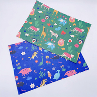 En Stock, vente en gros, papier d'emballage de noël imprimé d'animaux mignons 50x70cm 80g papier Kraft cadeau d'anniversaire