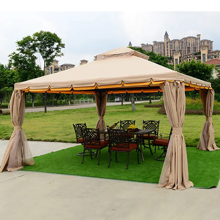 ZUOAN-مظلة خيمة فناء خارجي بتصميم جديد, مظلة شمسية رومانية مزودة بأربع أرجل ومظلات