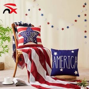 Housse de coussin carrée patriotique avec drapeau américain pour le 250e anniversaire, décoration du 4 <span class=keywords><strong>juillet</strong></span> pour le salon - Product Image 1