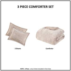 DB Crushed Velvet Sherpa Reversible Comforter Set Double <b>Queen</b> King <b>Size</b> Custom <b>Size</b> Options <b>Quilted</b> Pattern Cotton Polyester - Product Image 4