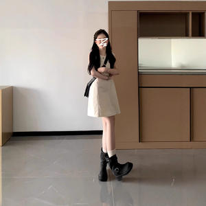 Robe Gilet Décontractée Sans Manches Mi-longue Coupe Trapèze pour Femme, Ensemble d'Été Haut de Gamme Respirant à Taille Naturelle, Sans Bretelles, Style Simple et Tendance - Product Image 1