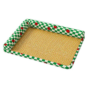 Tapis rafraîchissant en rotin en forme de L pour chien et chat avec support pour le cou, amovible, lavable, lit pour animaux de compagnie quatre saisons, rectangle, mousse à mémoire de forme - Product Image 2