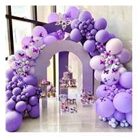 Kit de guirlande de ballons papillon violet pastel, 130 pièces, pour mariage de princesse, baby shower, anniversaire, décorations de soirée