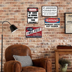 Ensemble de panneaux métalliques amusants avec messages d'avertissement, décoration murale rétro vintage pour la cave du homme, le bar, le garage, le bureau à domicile, avec des <span class=keywords><strong>citations</strong></span> <span class=keywords><strong>humoristiques</strong></span> - Product Image 2