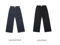 Jeans empilés pour homme détruits à ourlet brut personnalisé Streetwear jean évasé avec écusson en jean pantalon en jean pour hommes