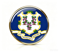 GREPAS GIFTS Épinglette ronde de 1 pouce avec drapeau du Connecticut, épinglette patriotique pour chapeau, épinglette de pays du monde