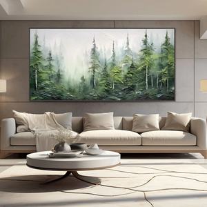 Peinture à l'huile texturée, grand paysage horizontal, art mural personnalisé, décoration créative pour la maison et la galerie - Product Image 1