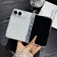 Coque de protection antichoc de luxe à motif coquillage dégradé doré pour Samsung Galaxy Z Flip/Fold 5 6 7 8